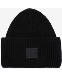 Acne Studios - Large Face Patch Wool Beanie - Lyst