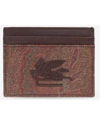 Etro - Pegaso-Embroidered Cardholder - Lyst