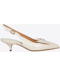 Ferragamo - 40 Soft Bow Slingback Pumps - Lyst