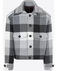 Etro - Short Checked Wool Coat - Lyst