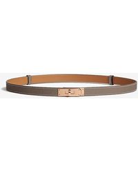 Hermès - Kelly 18 Epsom Leather Belt With Rose Buckle - Lyst