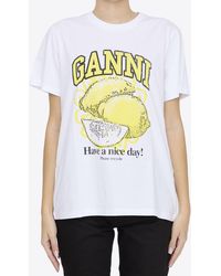 Ganni - Lemon T-shirt - Lyst