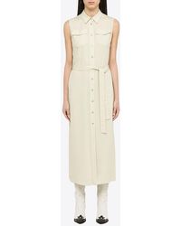 Calvin Klein - Sleeveless Midi Shirt Dress - Lyst