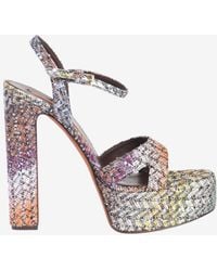 Missoni - Angela 140 Sequined Knit Platform Sandals - Lyst