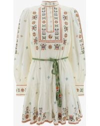 ALÉMAIS - Lovella Embroidered Cotton Mini Dress - Lyst