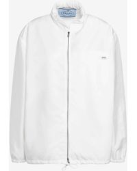 Prada - Logo Patch Zip-Up Jacket - Lyst