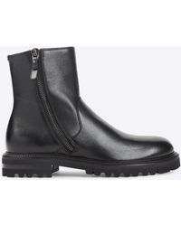 Giorgio Armani - Leather Zip Ankle Boots - Lyst