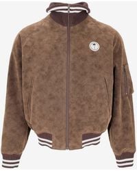 Palm Angels - Tree Logo Suede-Effect Bomber Jacket - Lyst