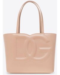 Dolce & Gabbana - Small 3D-Effect Logo Leather Tote Bag - Lyst