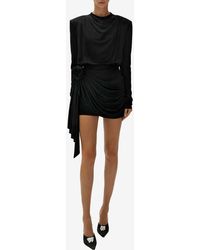 Magda Butrym - Long-Sleeved Draped Mini Dress - Lyst