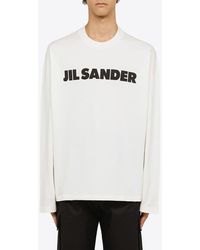 Jil Sander - Logo Print Long-Sleeved T-Shirt - Lyst