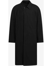 Prada - Triangle Logo Patch Long Overcoat - Lyst