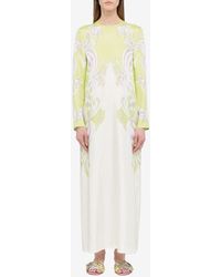 Emilio Pucci - Farfelle Print Silk Twill Maxi Dress - Lyst