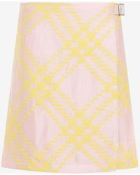 Burberry - Checked A-Line Mini Skirt - Lyst