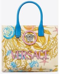Versace - Underwater Barocco La Medusa Small Tote Bag - Lyst