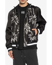 Balmain - Palm Tree Print Bomber Jacket - Lyst
