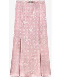 Versace - Stella Marina Silk Midi Skirt - Lyst
