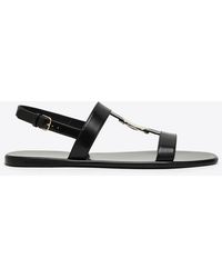 Ferragamo - Capri Nappa Leather Flat Sandals With Vara Bow - Lyst