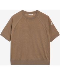 Moncler - Logo Patch Wool Knit Top - Lyst