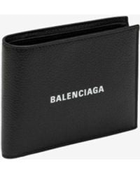 Balenciaga - Logo-Printed Bi-Fold Leather Wallet - Lyst