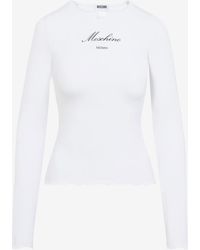 Moschino - Logo-Print T-Shirt With Mini-Bow - Lyst