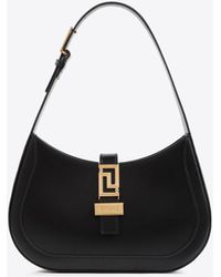 Versace - La Greca Leather Hobo Bag - Lyst