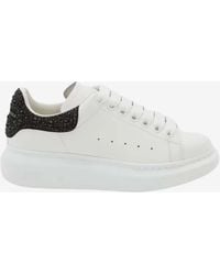 McQueen - Oversized Low-Top Sneakers With Crystal Embellished Heel - Lyst