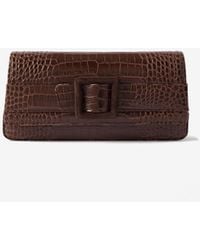 Manolo Blahnik - Maygot Croc-Embossed Leather Clutch - Lyst