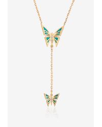 Falamank - My Dream Is To Fly 18-Karat Butterfly Necklace With Diamonds - Lyst