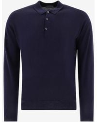John Smedley - Belper Long-Sleeved Polo T-Shirt - Lyst