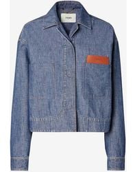 Fendi - Logo Patch Denim Jacket - Lyst