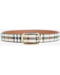 Burberry - Check Pattern Canvas Belt - Lyst