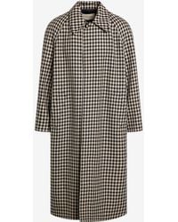Valentino - Vichy Pattern Single-Breasted Long Coat - Lyst