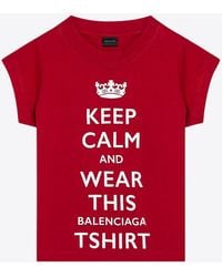 Balenciaga - Keep Calm Cropped T-Shirt - Lyst