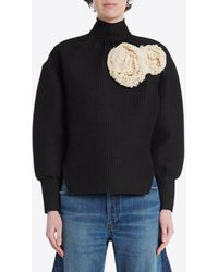 A.W.A.K.E. MODE - 3D Floral Appliqué High-Neck Top - Lyst