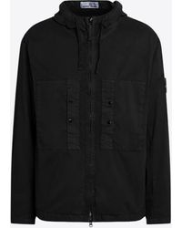 Stone Island - Logo Patch Zip-Up Jacket - Lyst