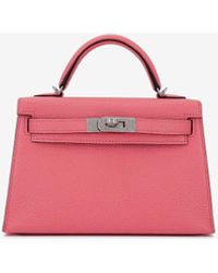Hermès - Mini Kelly Ii 20 Verso In Rose D'ete And Rouge Venitien Chevre With Palladium Hardware - Lyst