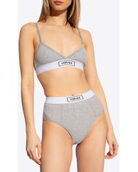 Versace - Ribbed Briefs With '90S Logo - Lyst