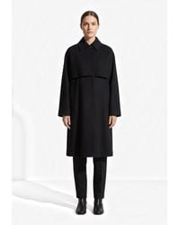 Jil Sander - Wool Trench Coat With Cape Storm Flaps - Lyst
