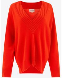 Loulou de Saison - Sage V-Neck Cashmere Sweater - Lyst