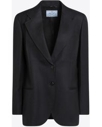 Prada - Single-Breasted Wool Jacket - Lyst