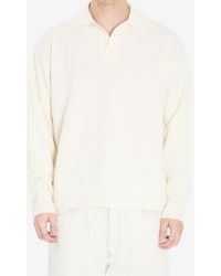 Roberto Collina - Wool-Blend Long-Sleeved Polo T-Shirt - Lyst