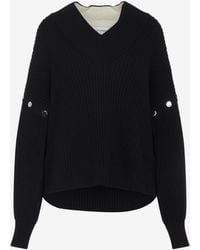 Sportmax - Tay V-Neck Snap-Buttons Sweater - Lyst