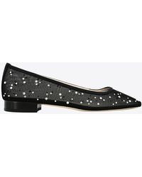 Andrea Wazen - Julie Mesh Glitz Ballet Flats - Lyst