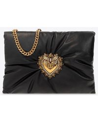 Dolce & Gabbana - Medium Devotion Leather Clutch Bag - Lyst