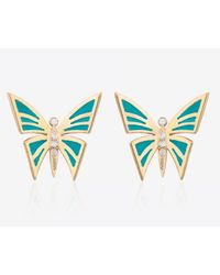 Falamank - My Dream Is To Fly 18-Karat Stud Earrings With Diamonds - Lyst