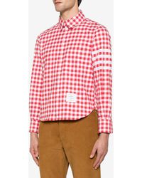 Thom Browne - 4-Bar Stripes Gingham Check Shirt - Lyst