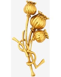 Saint Laurent - Cassandre Poppy Brooch - Lyst
