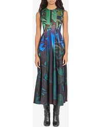 Ferragamo - Hand-Printed Silk Midi Dress - Lyst