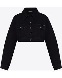 Dolce & Gabbana - Logo Patch Button-Up Denim Jacket - Lyst